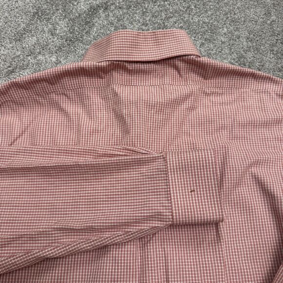 Brooks Brothers Milano Slim Fit Non Iron Dress Shirt Mens 16 34 Red Check Cotton - Picture 4 of 14